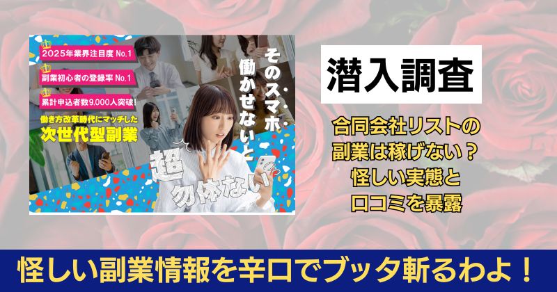 合同会社リストの副業は稼げない？怪しい実態と口コミを暴露