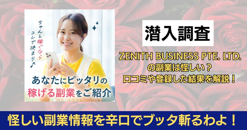 ZENITH BUSINESS PTE. LTD.の副業は怪しい？口コミや登録した結果を解説！